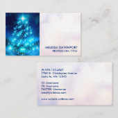 Moderne elektronische blauw kerstboom met licht visitekaartje (Voorkant / Achterkant)