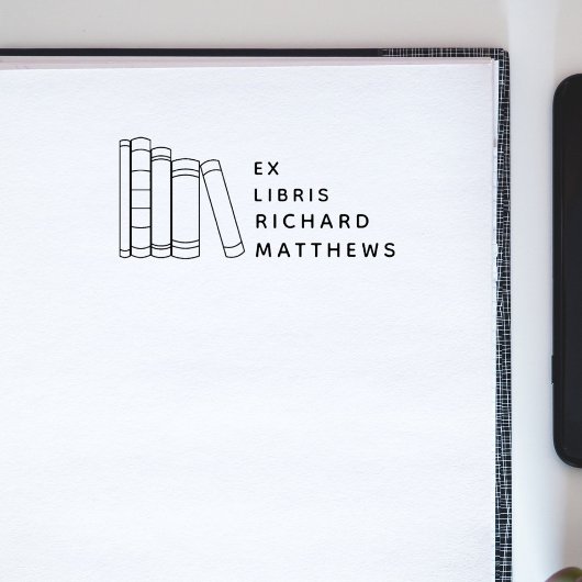 Moderne Elementaire Boekenplank Aangepaste Naam Bi Rubberstempel