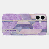 Moderne Eligant Retro Lijn Monogram Case-Mate iPhone Case (Achterkant (horizontaal))