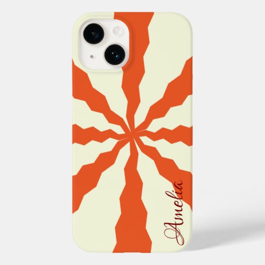 Moderne Eligant Retro Lijn Monogram Case-Mate iPhone Case (Achterkant)