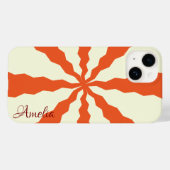 Moderne Eligant Retro Lijn Monogram Case-Mate iPhone Case (Achterkant (horizontaal))