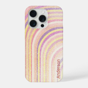 Moderne Eligant Retro Lijn Monogram iPhone 15 Pro Case