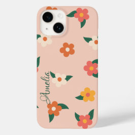 Moderne Eligante Retro Lijn Monogram Case-Mate iPhone 14 Hoesje