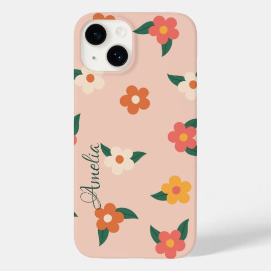 Moderne Eligante Retro Lijn Monogram Case-Mate iPhone Case (Achterkant)