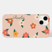 Moderne Eligante Retro Lijn Monogram Case-Mate iPhone Case (Achterkant (horizontaal))