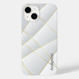 Moderne Eligante Retro Lijn Monogram Case-Mate iPhone 14 Hoesje