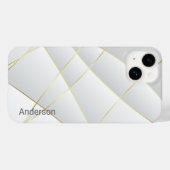Moderne Eligante Retro Lijn Monogram Case-Mate iPhone Case (Achterkant (horizontaal))