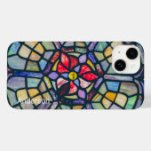 Moderne Eligante Retro Lijn Monogram Case-Mate iPhone Case (Achterkant (horizontaal))