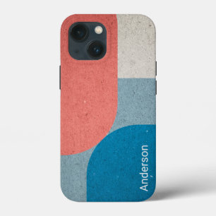 Moderne Eligante Retro Lijn Monogram Case-Mate iPhone Case