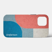 Moderne Eligante Retro Lijn Monogram Case-Mate iPhone Case (Achterkant (horizontaal))