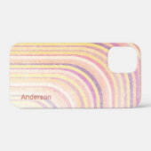 Moderne Eligante Retro Lijn Monogram Case-Mate iPhone Case (Achterkant (horizontaal))