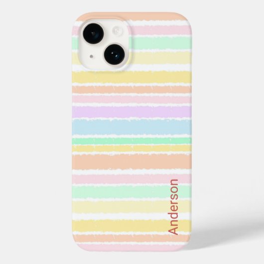 Moderne Eligante Retro Lijn Monogram Case-Mate iPhone Case (Achterkant)