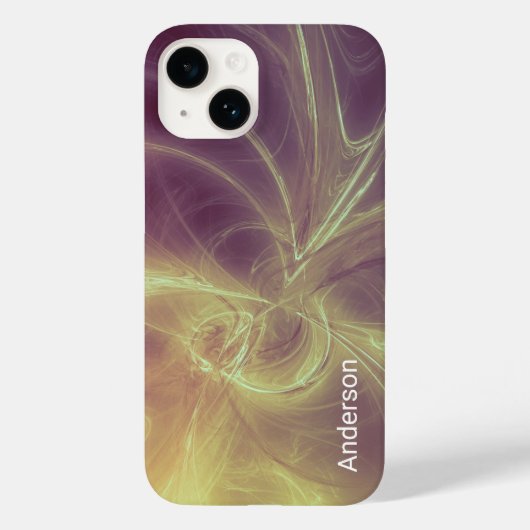 Moderne Eligante Retro Lijn Monogram Case-Mate iPhone Case (Achterkant)