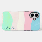 Moderne Eligante Retro Lijn Monogram Case-Mate iPhone Case (Achterkant (horizontaal))
