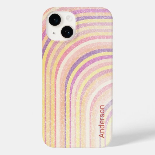 Moderne Eligante Retro Lijn Monogram Case-Mate iPhone Case (Achterkant)