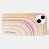 Moderne Eligante Retro Lijn Monogram Case-Mate iPhone Case (Achterkant (horizontaal))