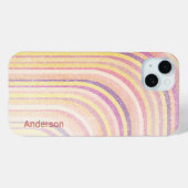 Moderne Eligante Retro Lijn Monogram Case-Mate iPhone Case (Achterkant (horizontaal))