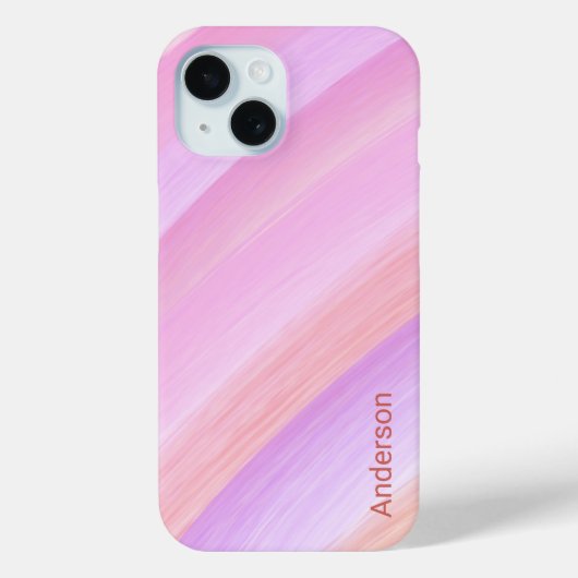 Moderne Eligante Retro Lijn Monogram Case-Mate iPhone Case (Achterkant)