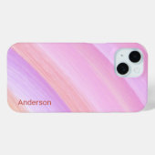 Moderne Eligante Retro Lijn Monogram Case-Mate iPhone Case (Achterkant (horizontaal))