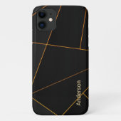 Moderne Eligante Retro Lijn Monogram Case-Mate iPhone Case (Achterkant)
