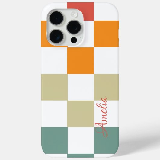 Moderne Eligante Retro Lijn Monogram Case-Mate iPhone Case (Achterkant)