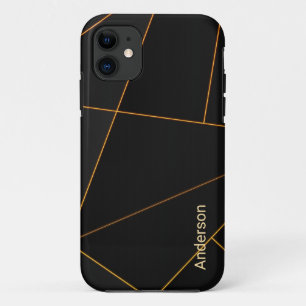 Moderne Eligante Retro Lijn Monogram Case-Mate iPhone Case