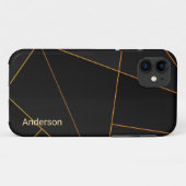 Moderne Eligante Retro Lijn Monogram Case-Mate iPhone Case (Achterkant (horizontaal))