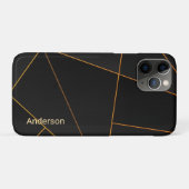 Moderne Eligante Retro Lijn Monogram Case-Mate iPhone Case (Achterkant (horizontaal))