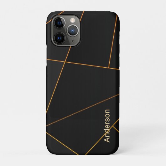 Moderne Eligante Retro Lijn Monogram Case-Mate iPhone Case (Achterkant)