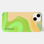 Moderne Eligante Retro Lijn Monogram Case-Mate iPhone Case (Achterkant (horizontaal))