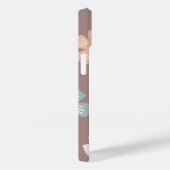 Moderne Eligante Retro Lijn Monogram Case-Mate iPhone Case (Achterkant / Rechts)