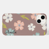Moderne Eligante Retro Lijn Monogram Case-Mate iPhone Case (Achterkant (horizontaal))