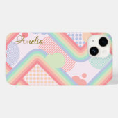 Moderne Eligante Retro Lijn Monogram Case-Mate iPhone Case (Achterkant (horizontaal))