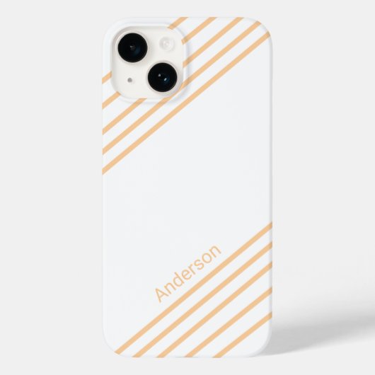 Moderne Eligante Retro Lijn Monogram Case-Mate iPhone Case (Achterkant)