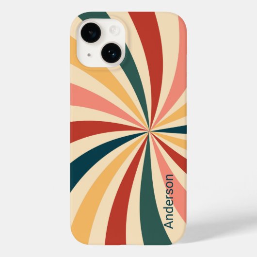 Moderne Eligante Retro Lijn Monogram Case-Mate iPhone Case (Achterkant)