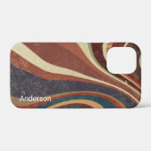 Moderne Eligante Retro Lijn Monogram Case-Mate iPhone Case (Achterkant (horizontaal))