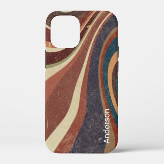 Moderne Eligante Retro Lijn Monogram Case-Mate iPhone Case (Achterkant)