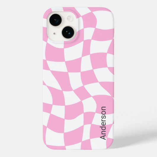 Moderne Eligante Retro Lijn Monogram Case-Mate iPhone Case (Achterkant)