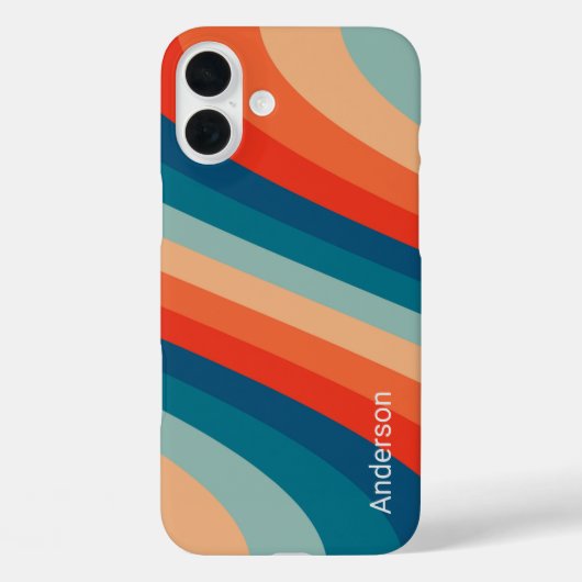Moderne Eligante Retro Lijn Monogram Case-Mate iPhone Case (Achterkant)