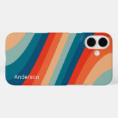 Moderne Eligante Retro Lijn Monogram Case-Mate iPhone Case (Achterkant (horizontaal))