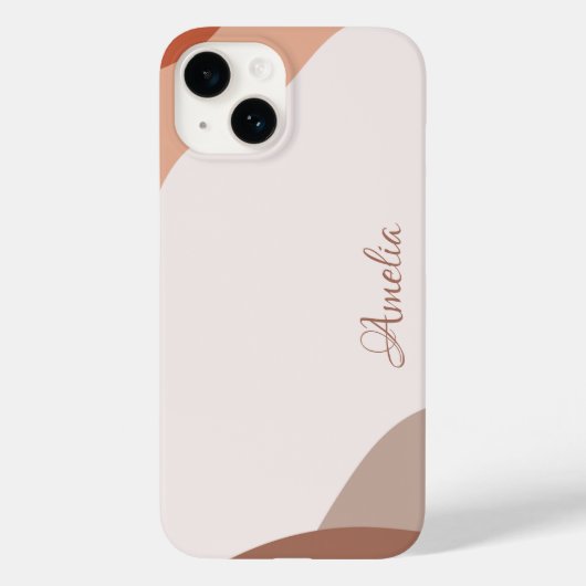 Moderne Eligante Retro Lijn Monogram Case-Mate iPhone Case (Achterkant)