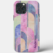 Moderne Eligante Retro Lijn Monogram Case-Mate iPhone Case (Achterkant)