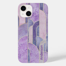 Moderne Eligante Retro Lijn Monogram Case-Mate iPhone 14 Hoesje