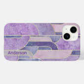 Moderne Eligante Retro Lijn Monogram Case-Mate iPhone Case (Achterkant (horizontaal))