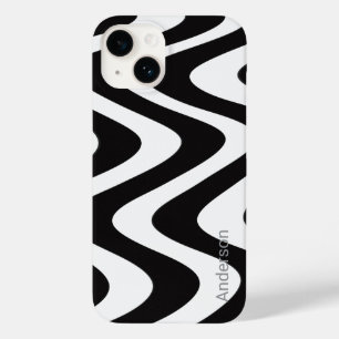 Moderne Eligante Retro Lijn Monogram Case-Mate iPhone 14 Hoesje