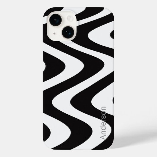 Moderne Eligante Retro Lijn Monogram Case-Mate iPhone Case (Achterkant)
