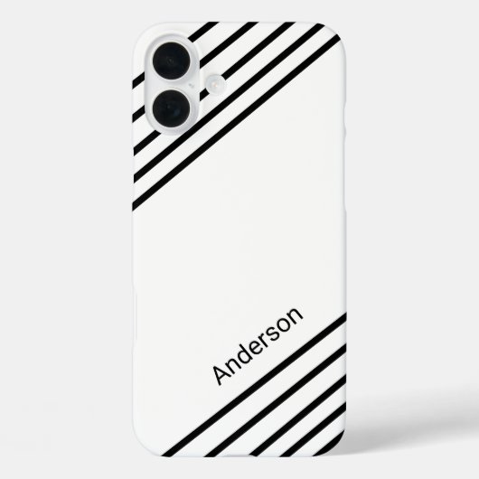 Moderne Eligante Retro Lijn Monogram Case-Mate iPhone Case (Achterkant)