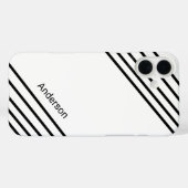 Moderne Eligante Retro Lijn Monogram Case-Mate iPhone Case (Achterkant (horizontaal))