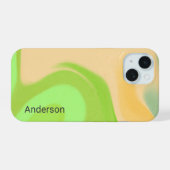 Moderne Eligante Retro Lijn Monogram iPhone 15 Case (Achterkant horizontaal)