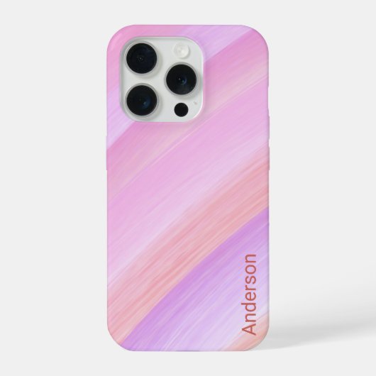 Moderne Eligante Retro Lijn Monogram iPhone Hoesje (Achterkant)